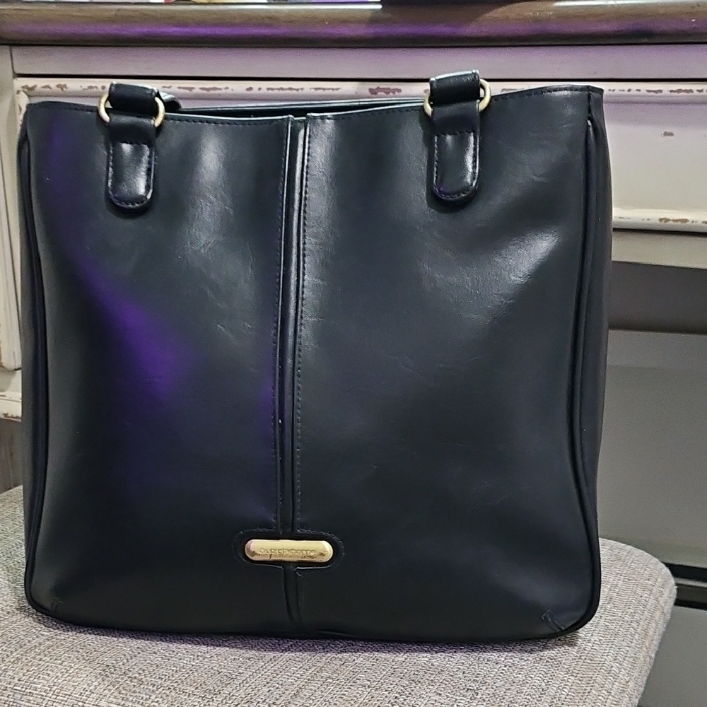 Liz Clairborne Black Leather Tote Bag